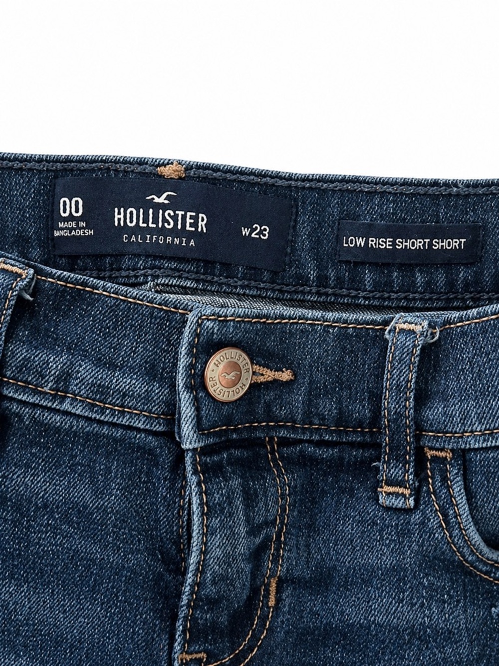 Hollister Low Rise Short Shorts Distressed Denim Size 00/23 - Picture 4 of 5
